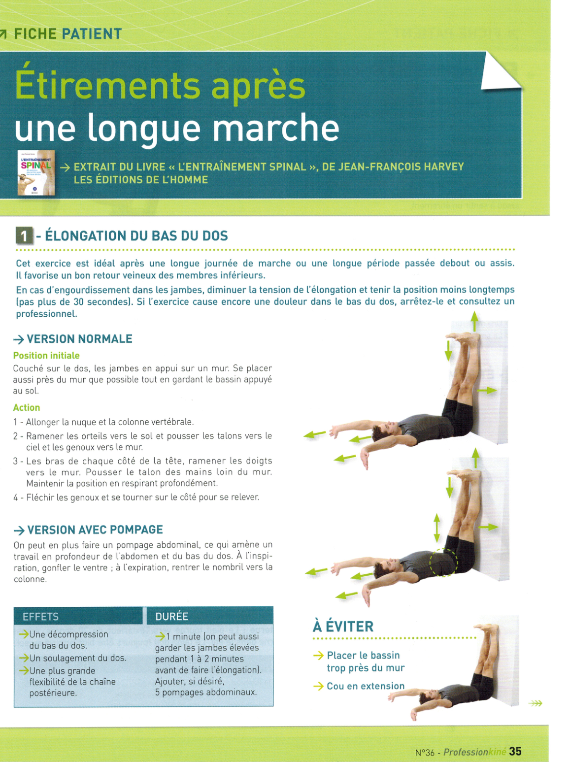 Aperçu de la fiche « Étirements après une longue marche »